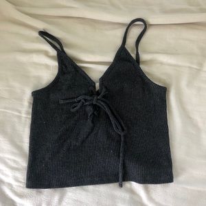 Lace up, tie front, tight women’s tank top